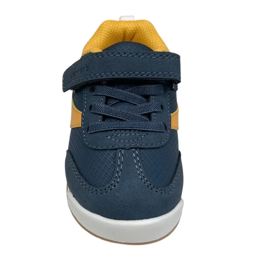 Carters Remi Toddler Boys Casual Slip-on Sneakers Size 7 Navy Mustard Gold Color